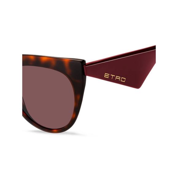 New Etro ETRO0003/S 0086U1 Tortoiseshell Front with Burgundy Cat-Eye Sunglasses main image 4